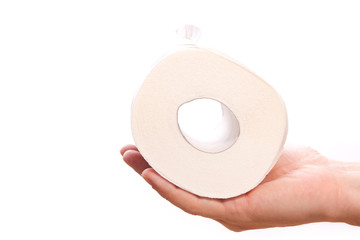 Toilettenpapier Rolle halten