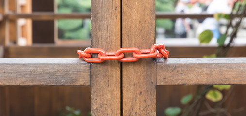 chain locked on wood door