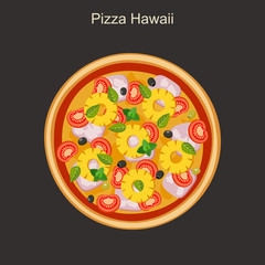 Pizza Hawaii with pineapple.