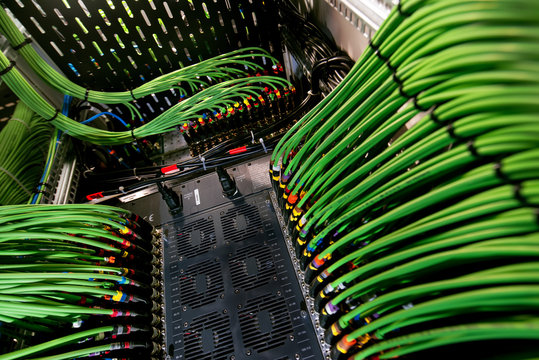 green wires connected to the network server