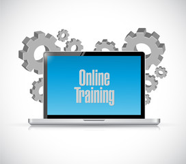 online training computer text sign