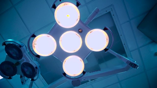 Surgery lamp in operating room in hospital