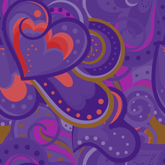 Cute vector valentines seamless pattern with hearts.