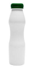 close up of a white bottle on white background with clipping path