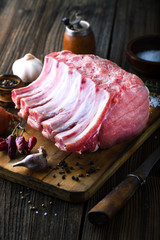 Raw pork chop