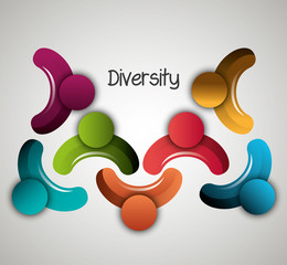 People diversity colorful icon 