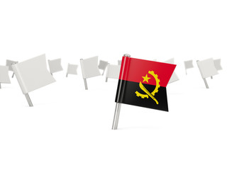 Square pin with flag of angola