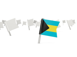 Square pin with flag of bahamas