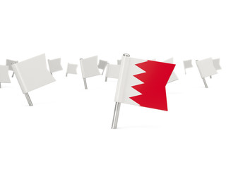 Square pin with flag of bahrain