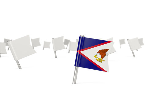 Square pin with flag of american samoa