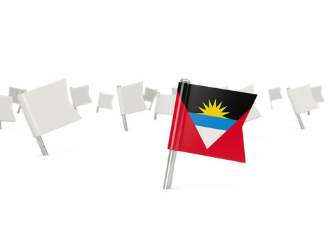 Square pin with flag of antigua and barbuda