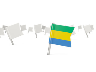 Square pin with flag of gabon
