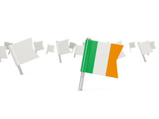 Square pin with flag of ireland