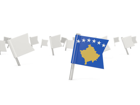 Square pin with flag of kosovo