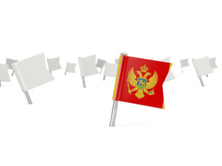 Square pin with flag of montenegro