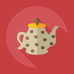Flat modern design with shadow icons kettle