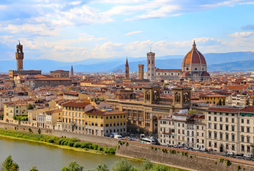 Fototapeta premium Panorama of the city of FLORENCE in Italy with the dome