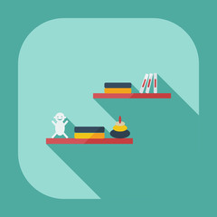 Flat modern design with shadow icons books