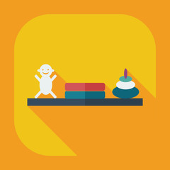 Flat modern design with shadow icons books