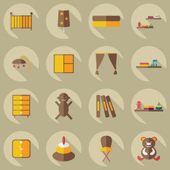 Flat concept, modern design with shadow nursery