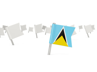 Square pin with flag of saint lucia