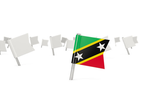 Square pin with flag of saint kitts and nevis