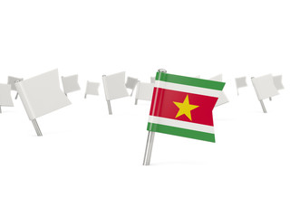 Square pin with flag of suriname