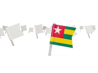 Square pin with flag of togo