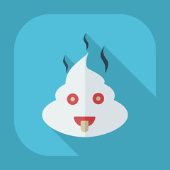 Flat modern design with shadow icons turd, faeces