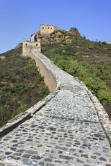 Cobblestone path up to Great Wall watchtower, Jinshanling, Beijing, China