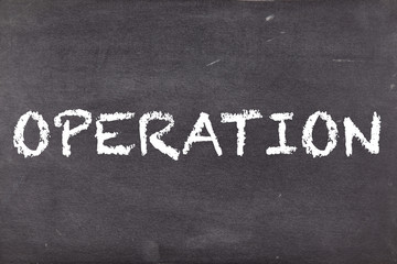 Fototapeta premium Operation, concept on school blackboard or chalkboard