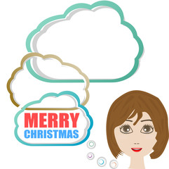 Merry Christmas and Happy New Year lettering Greeting Card. Vector illustration