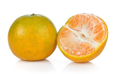 tangerine on white background