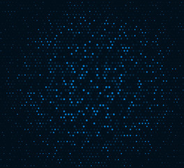 Abstract dark blue background. Glowing mosaic of stars