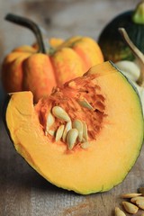 fresh pumpkin with seeds