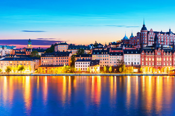 Obraz na płótnie Canvas Evening scenery of the Old Town in Stockholm, Sweden