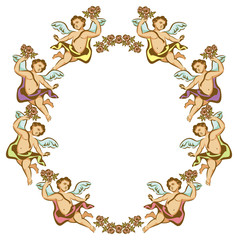 Vector frame with Cupids
