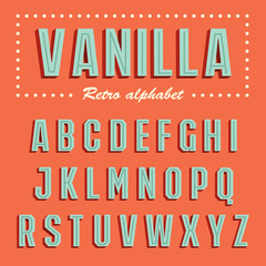 Vector 3d retro alphabet. Vintage type font