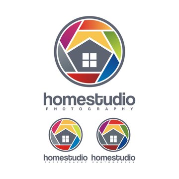 Photography Logo, Home Studio Photography Design Logo Vector