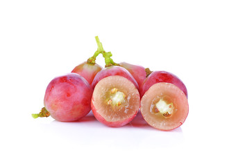 red grapes isolated on white background