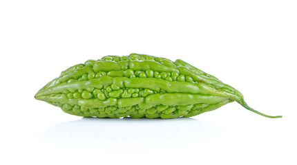 Fresh bitter gourd isolated on white background