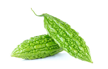 Fresh bitter gourd isolated on white background