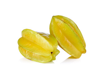 star fruit or carambola on white background