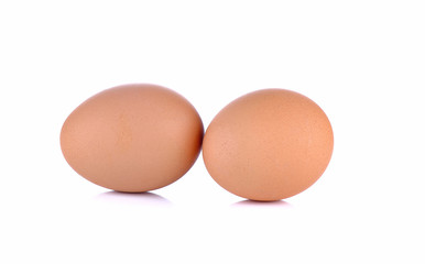 two eggs are isolated on a white background