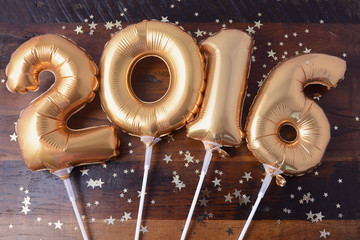 Happy 2016 New Year Balloons - obrazy, fototapety, plakaty