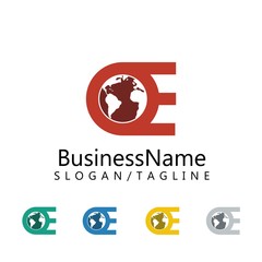 earth vector logo icon