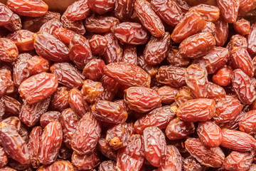 Dried date fruits at farmers market stall