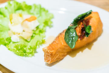 Fried salmon