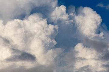 Naklejka na ściany i meble fluffy cloud on sky, dramatic cloudy sky background