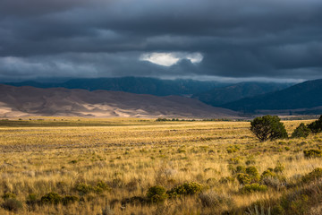 Obraz premium Dark Clouds over the Sand Dunes Colorado USA Landscapes